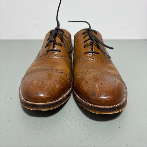 Johnston & Murphy Brown Leather Cap Toe Men's Dress Shoes Oxfords 9.5M - Picture 2 of 13